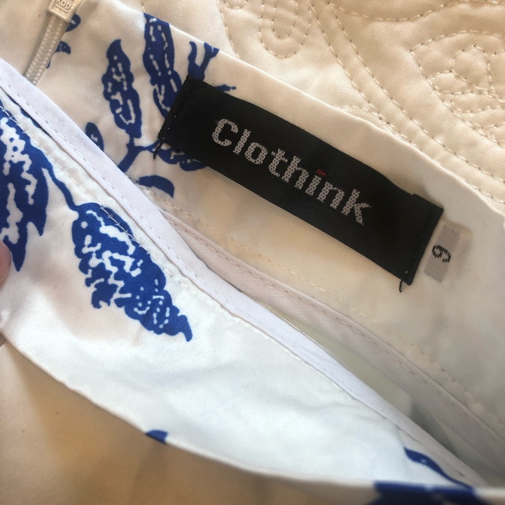 Blue White Floral Midi Skirt - Picture 5 of 6